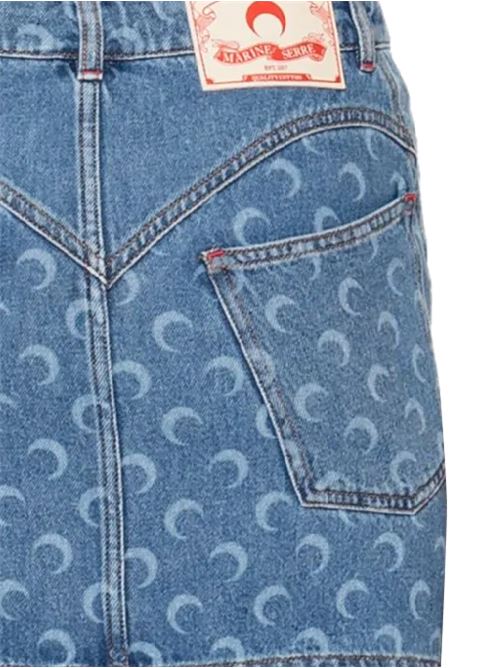 Mini gonna denim con stampa luna MARINE SERRE | WSK057ACDEN0002BL05